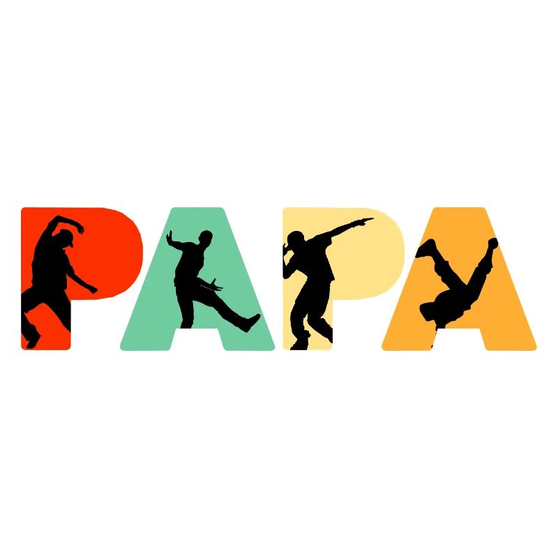 Silhouette rétro de danse de rue Papa Dancer