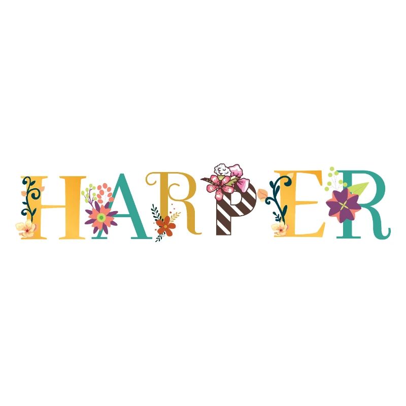 HARPER Nom Art avec fleurs brodées