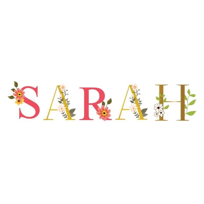 Le nom de SARAH décoré de fleurs