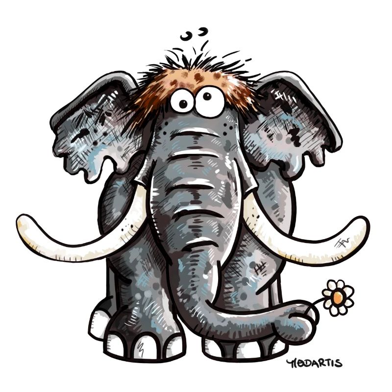 Éléphant avec fleur