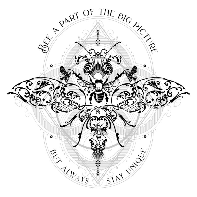 Bee psychedelic geometry pattern cool saying