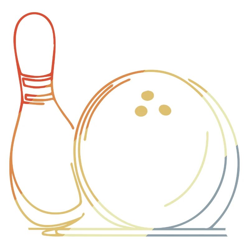 Boule de bowling et croquis de quilles