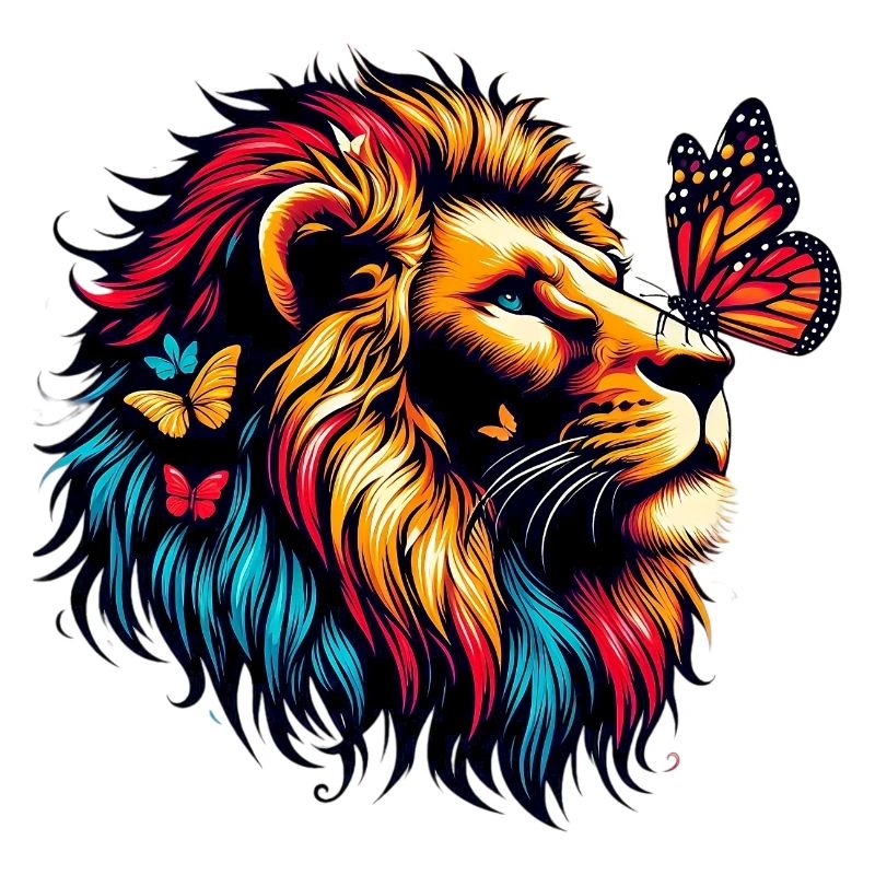 Lion and Butterfly