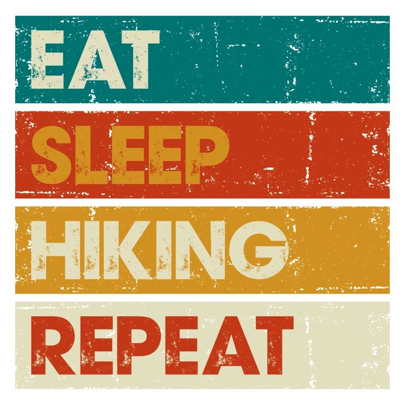 Eat Sleep Hiking Repeat Distressed Stripes