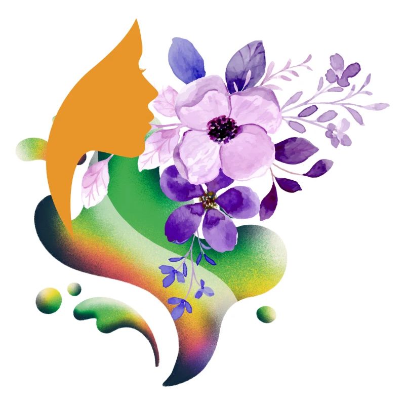 Blumenregenbogen-Silhouette