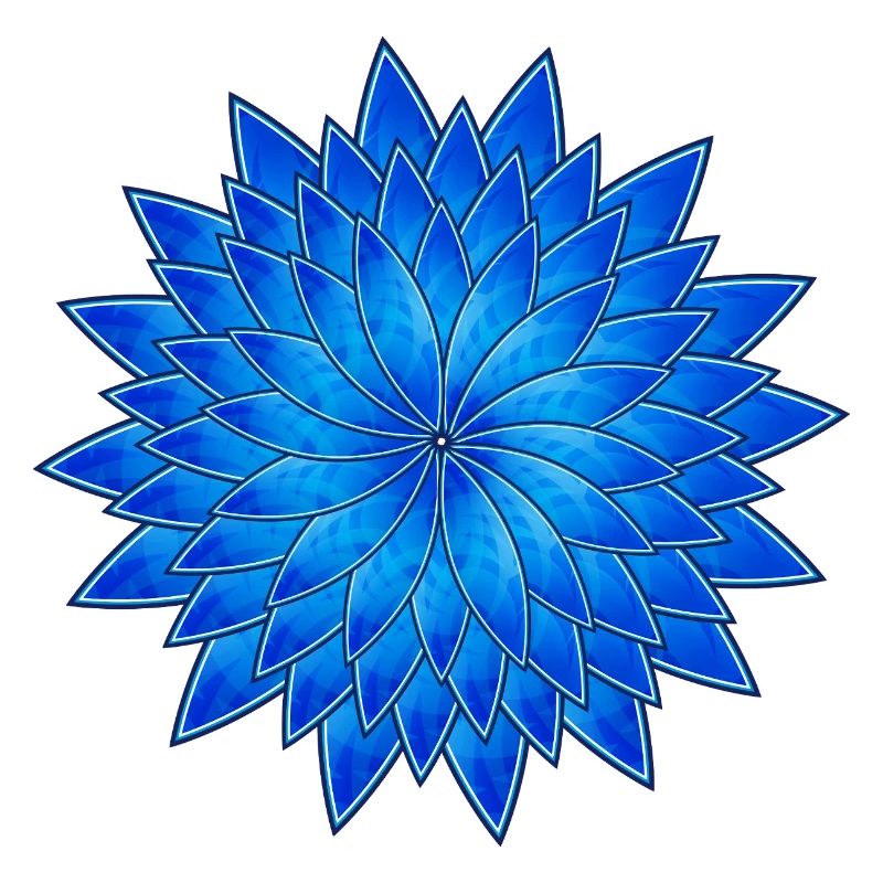 Mandala Cornflower in Bright Blue