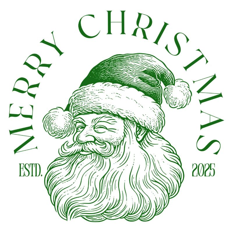 Logo de Noël vert de l’écusson du Père Noël