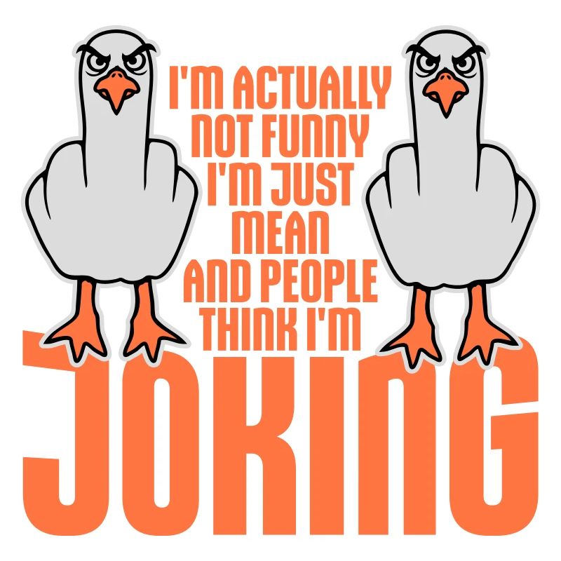 Möwe Mittelfinger Not Funny Mean People Think Joke