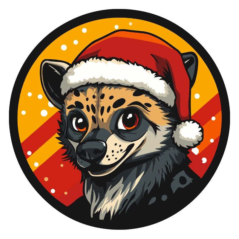 Winterfuchs mit Santa-Hut