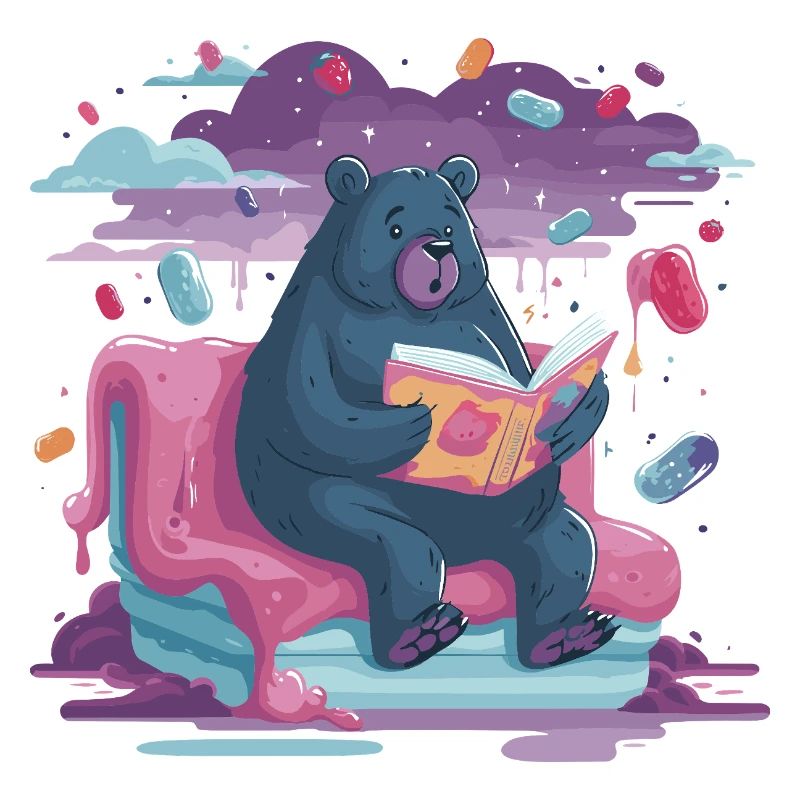 Reading Bear in Candy Dream