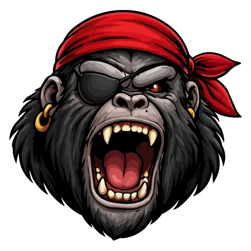 Gorille pirate avec cache-œil
