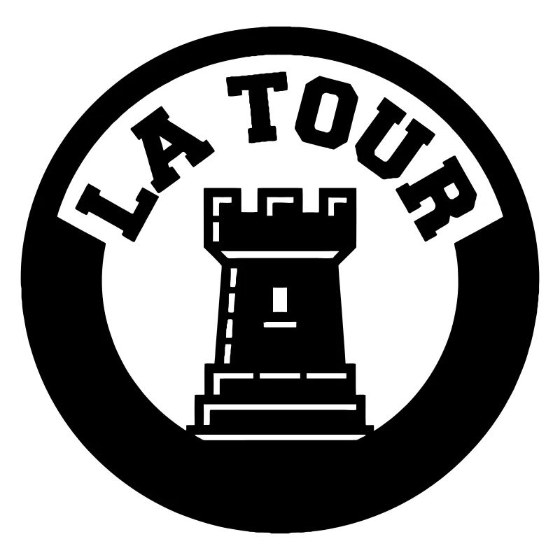 Logo La Tour Pièce d'Échecs Style Emblème Cercle