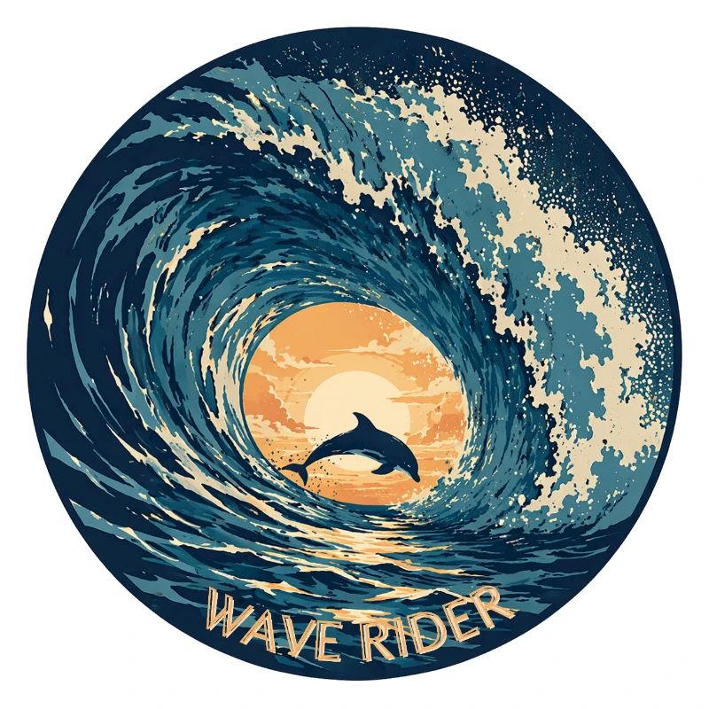 SURFEUR DE VAGUES DE L’OCÉAN DAUPHIN MER
