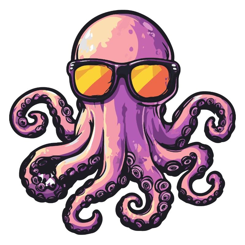 Oktopus Comic Urlaub