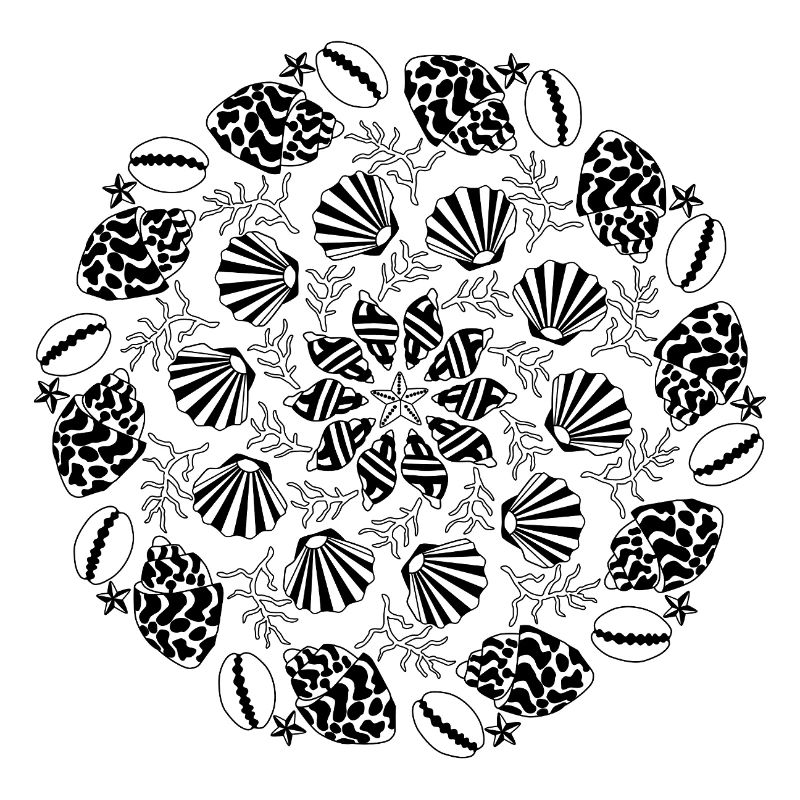 Shell Mandala noir et blanc