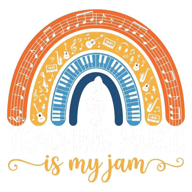 Teaching Music Is My Jam - Retro Boho Rainbow