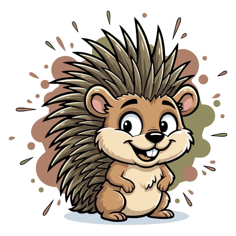 Cuddly Hedgehog Cartoon