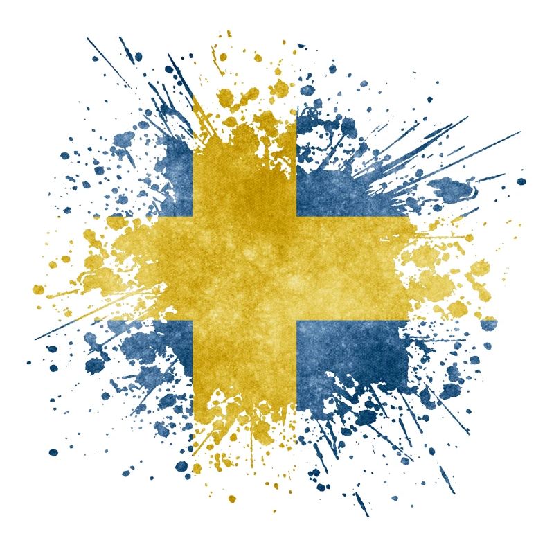Drapeau de la Suède Splash Sweden Design