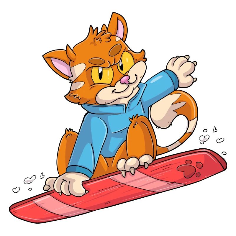 Snowboarder Katze