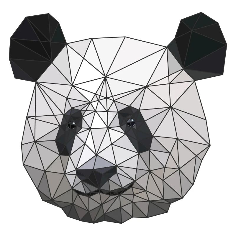 Polygonal Panda Bear Low Poly Art Triangle Shapes