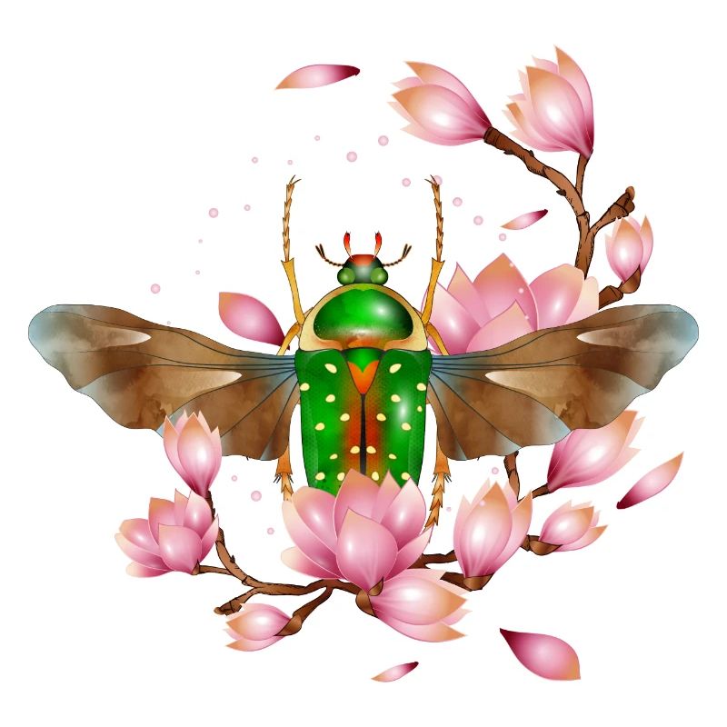 Stephanorrhina guttata espèce de coléoptère avec magnolia