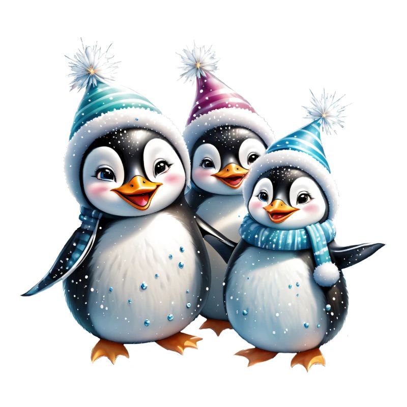 Three adorable penguins