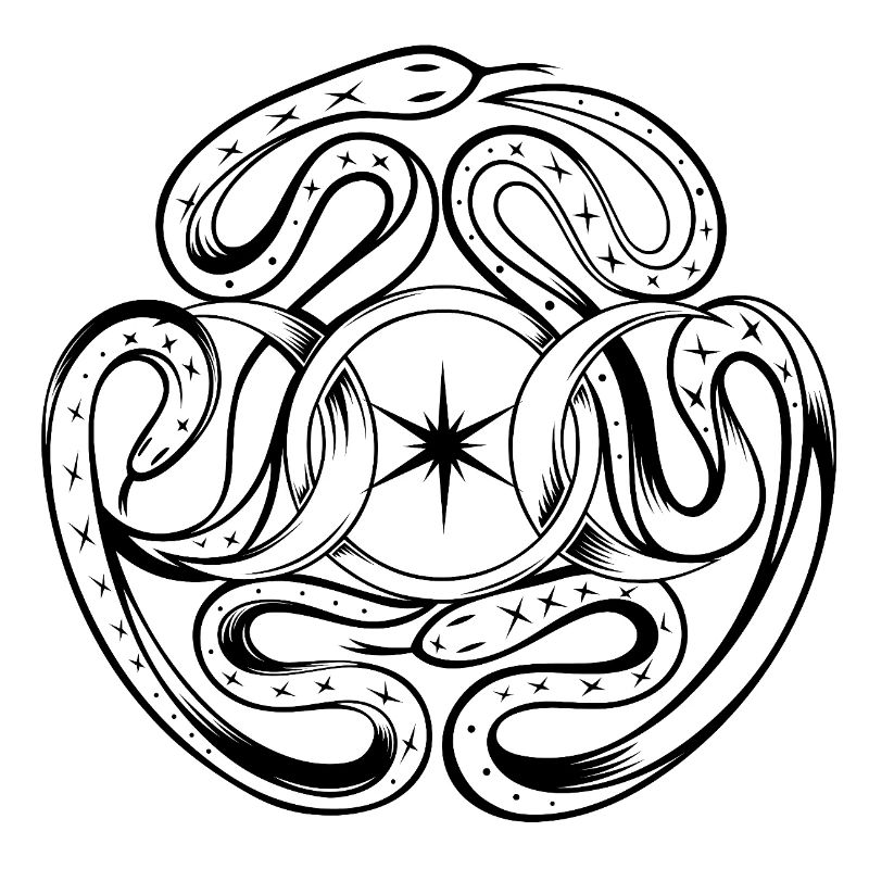 Serpents avec roue d’Hécate
