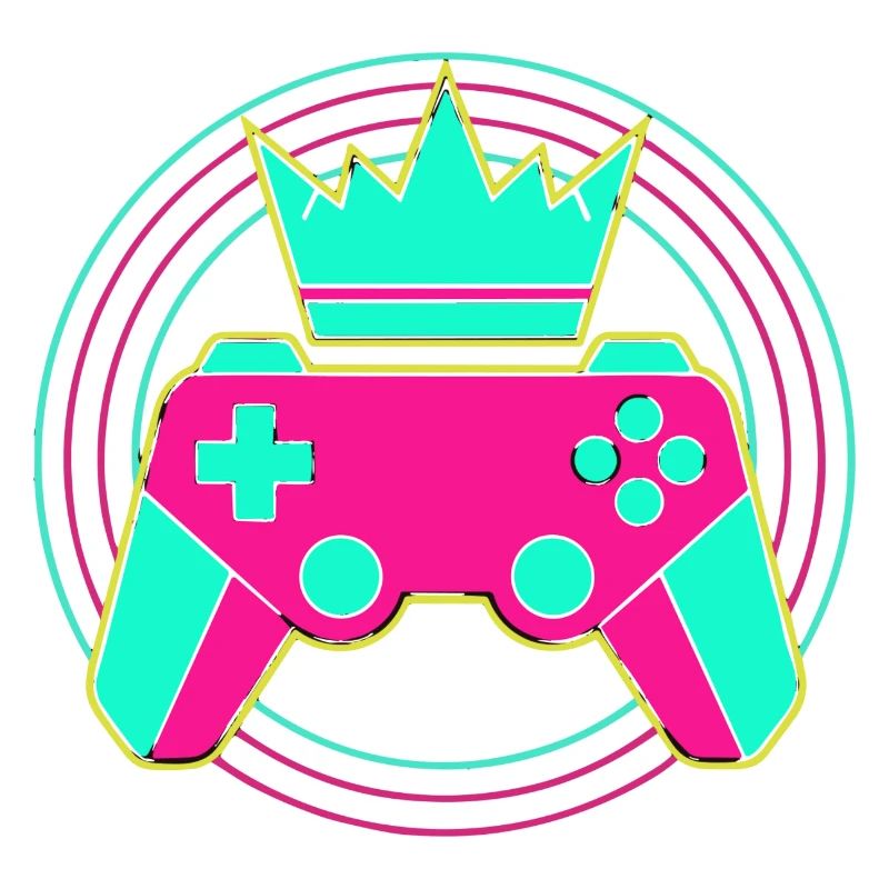 Controller Krone Neon Minimal Zocker Art