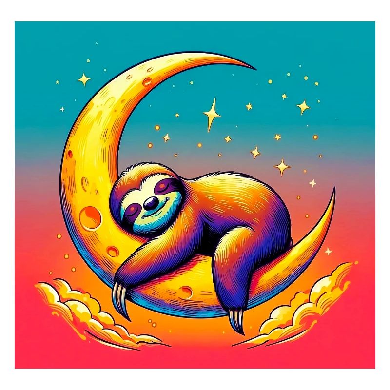 Faultier schläft auf dem Mond