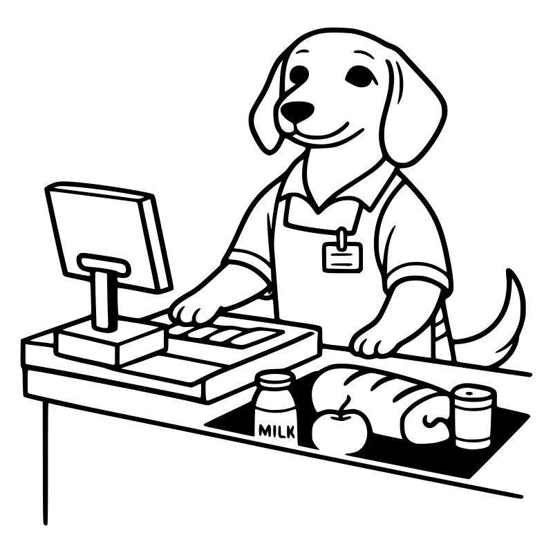 Caissière de chiens de supermarché