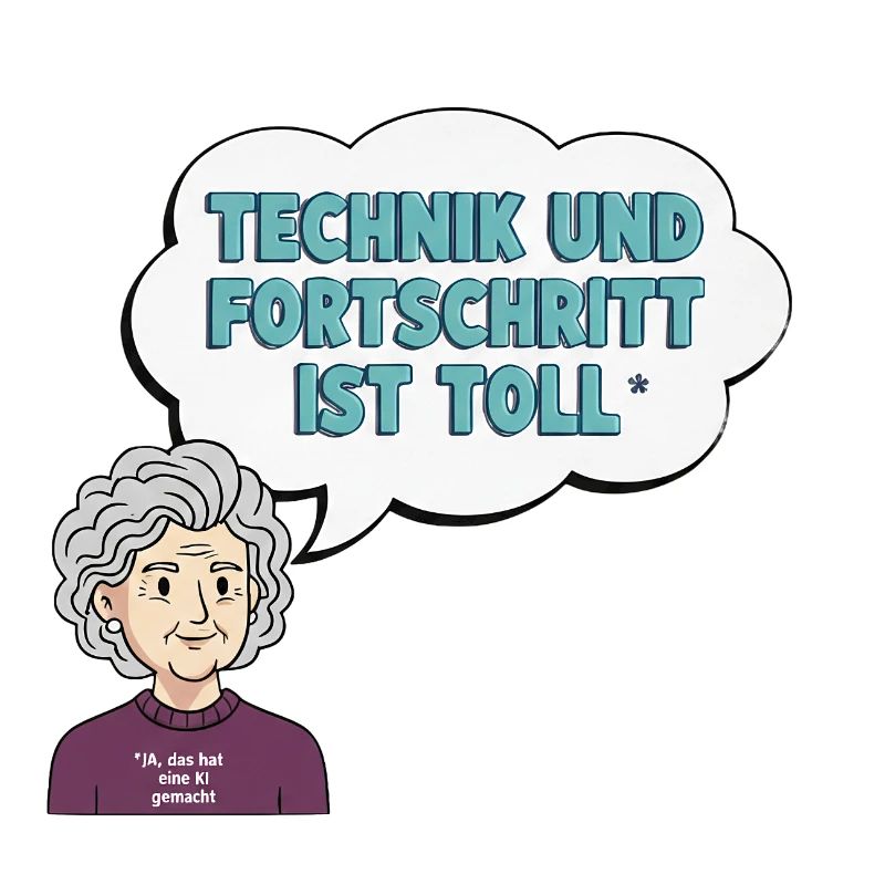 Technikliebe mit Oma Comic