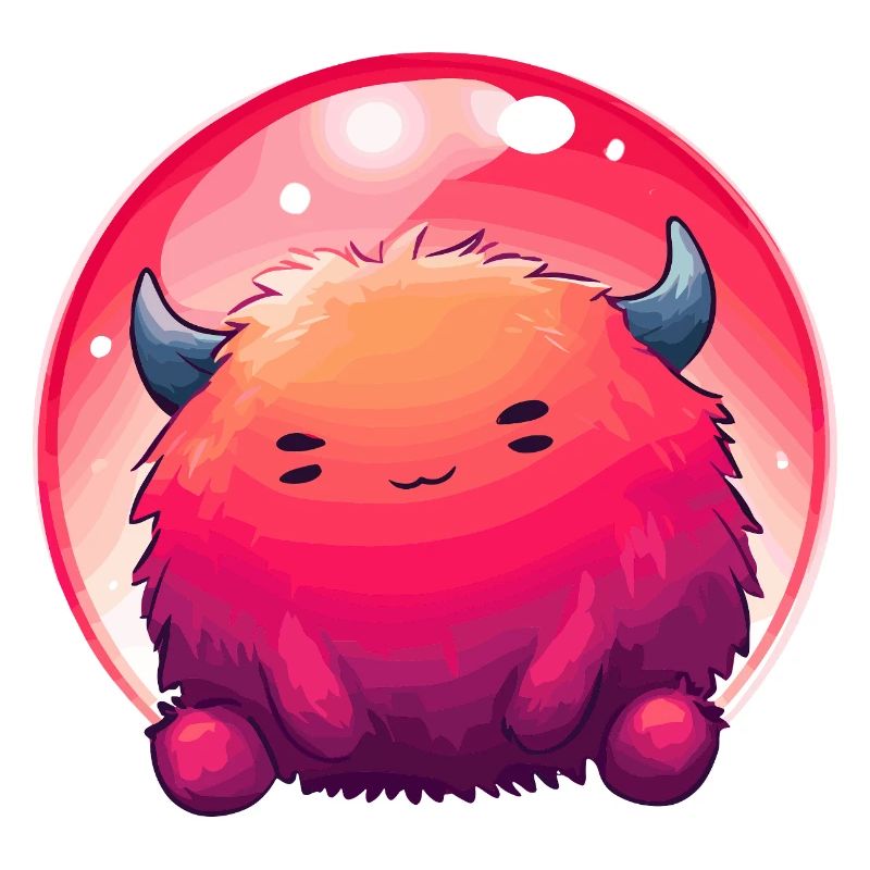 Fluffiges Monstergesicht Gradient