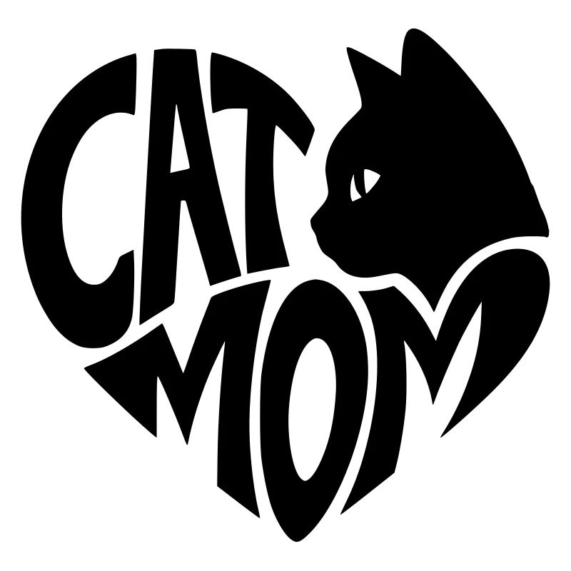 Maman chat, cœur de maman chat avec chat noir