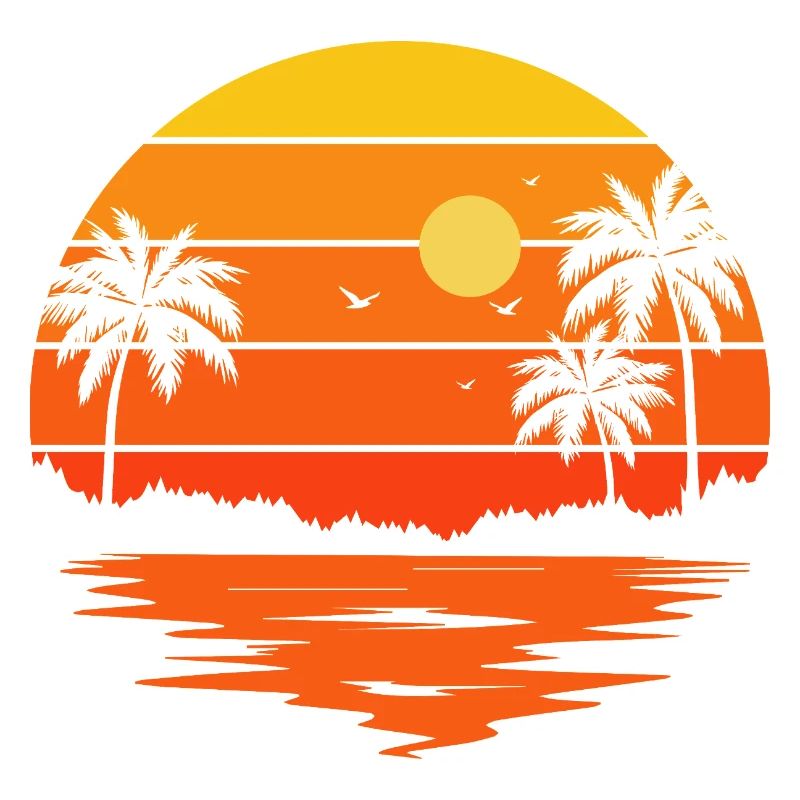 Sunset Retro Palm Tree