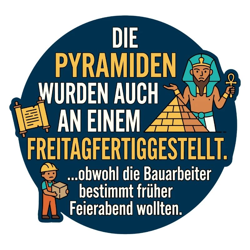 Pyramiden Freitag Feierabend Spruch