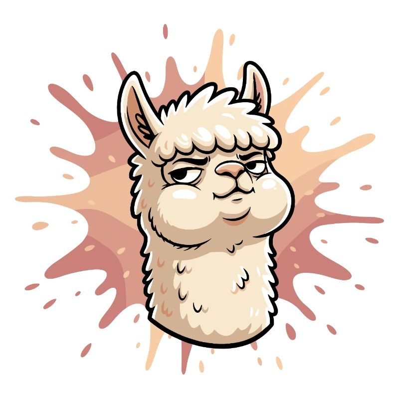 Selbstbewusste Llama Splash