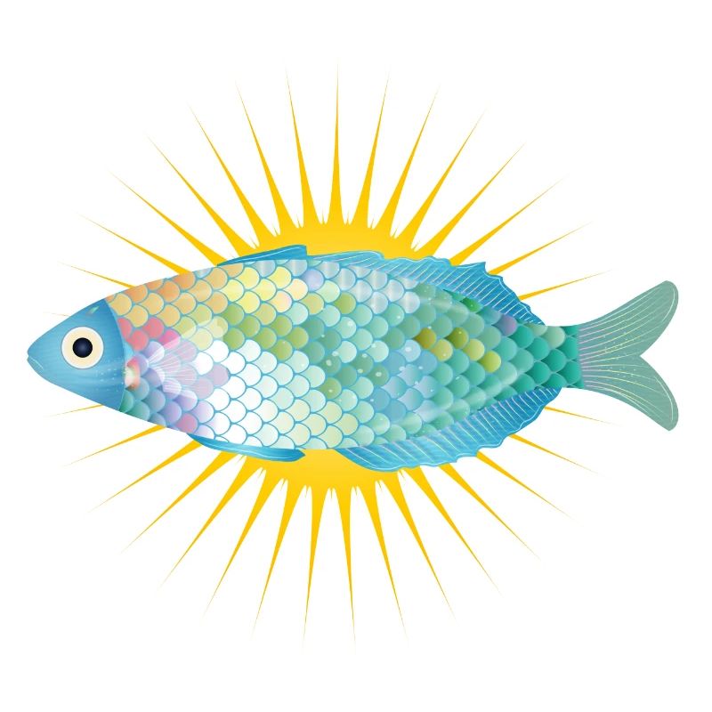 poisson brillant dans des couleurs pastel délicates