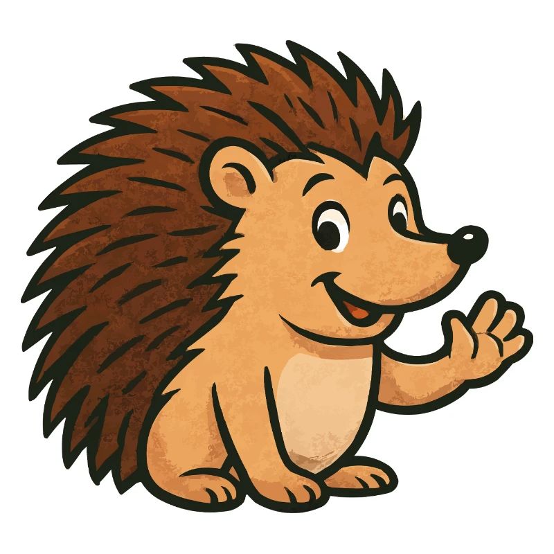 Hérisson mignon avec un visage heureux
