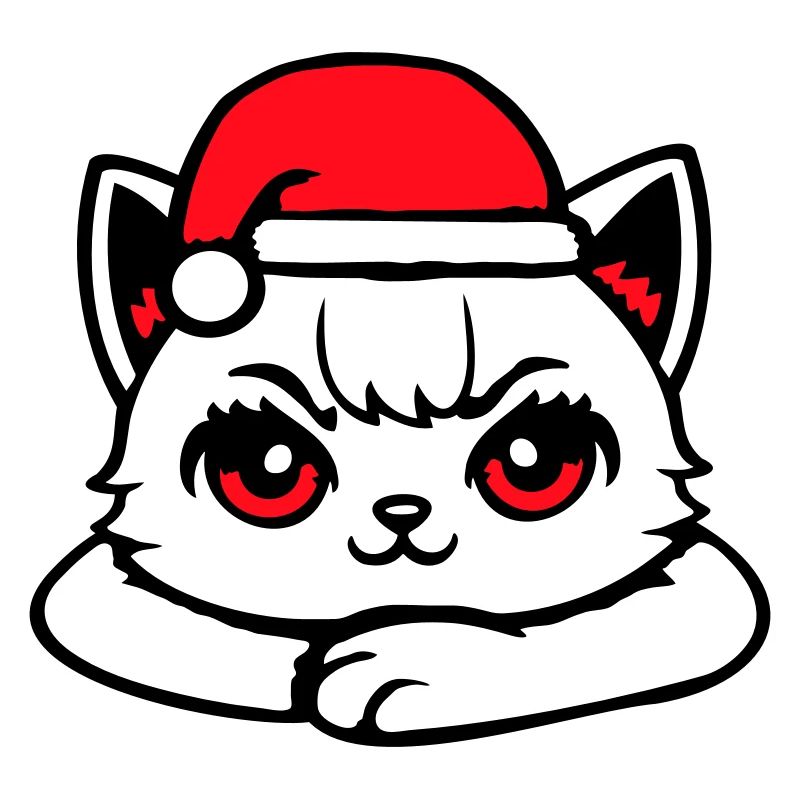 Cat Confident Santa Hat Cute Kitten