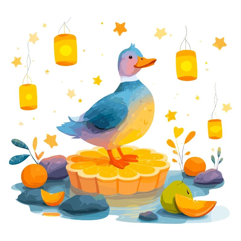 Duck on citrus slice