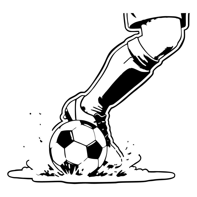 Soccer Shot Closeup Kick Vector
