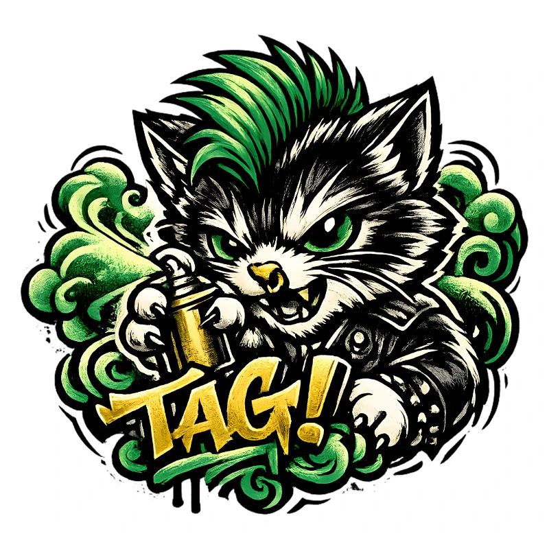 Aggressive Cat Graffiti