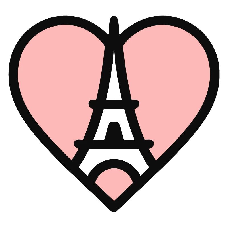 Pink Heart Eiffel Tower Romantic Love Paname 75