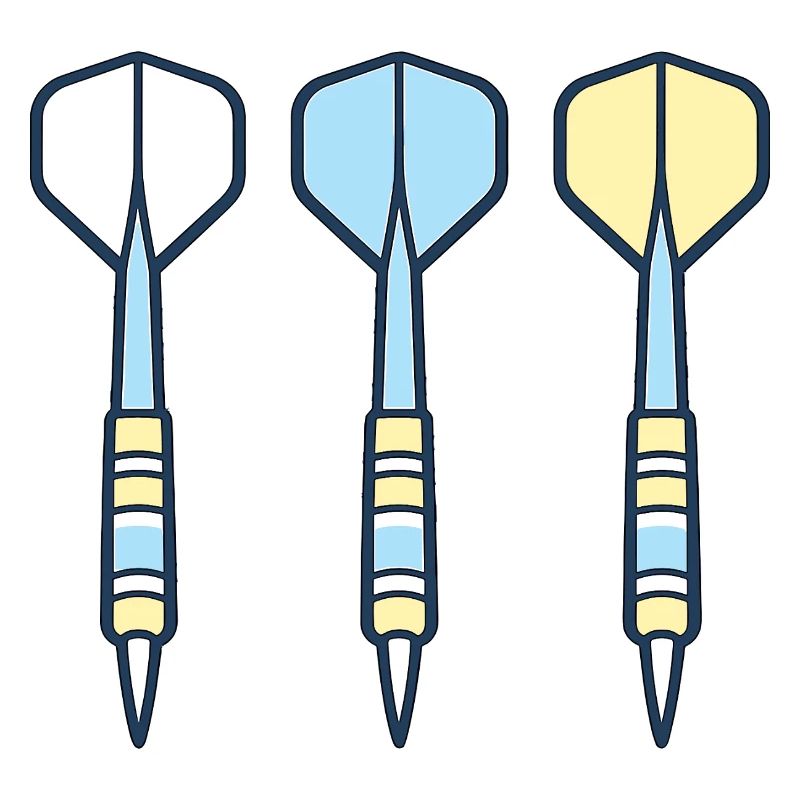 Trio de fléchettes : Flèches colorées
