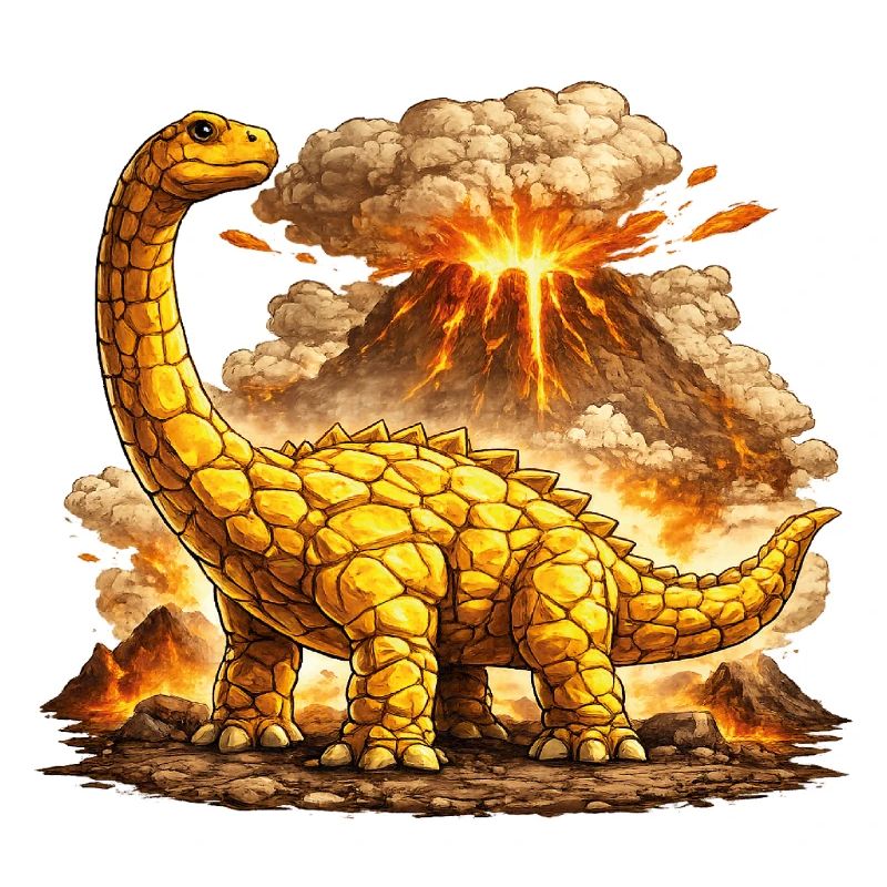 Brontosaurus Vulkaneruption