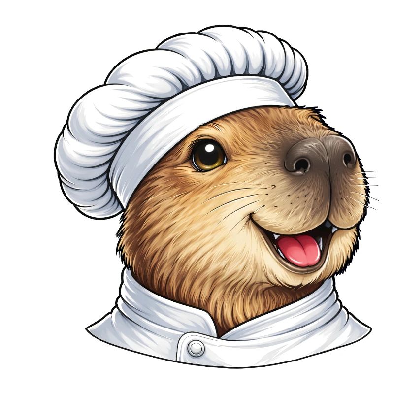 Dessin animé mignon du Chef Capybara