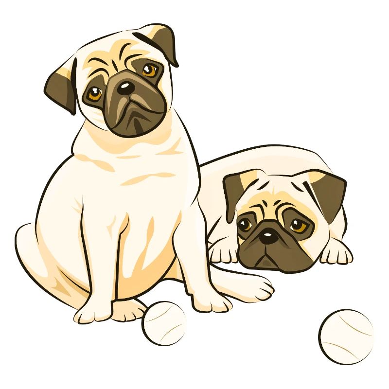 Duos aus Mops, Spieler und Träumer.