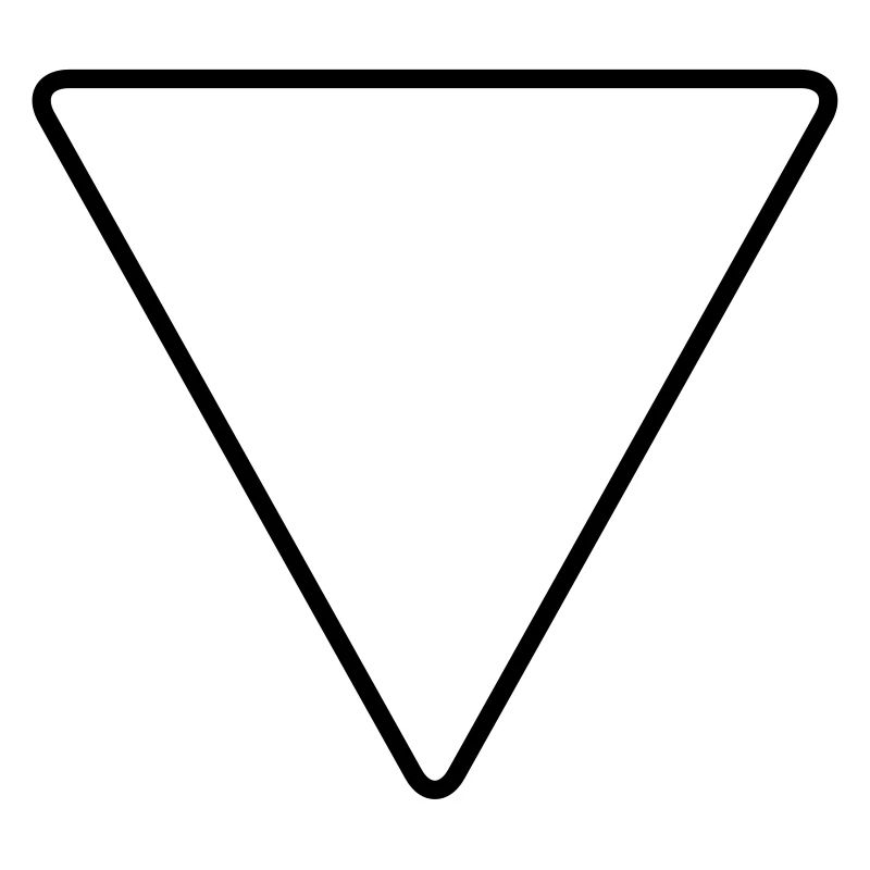 Triangle avec coins arrondis comme panneau d’avertissement