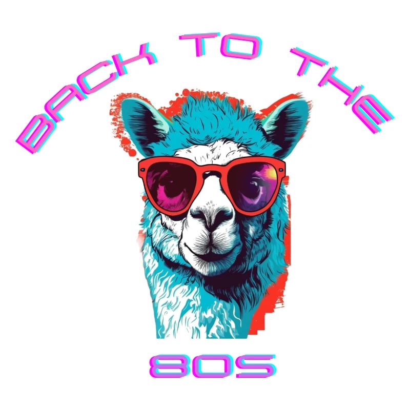 Lama décontracté avec lunettes de soleil design rétro