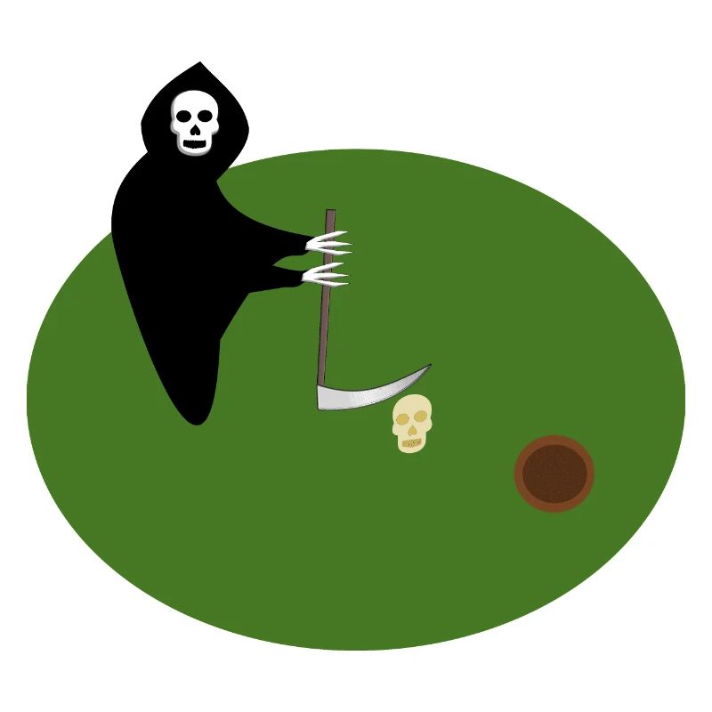 grim reaper Skull golf Gothic Fantasy Art